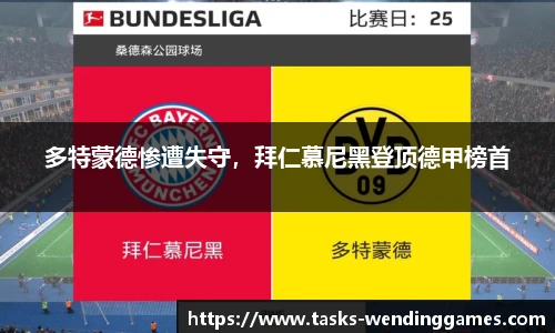 多特蒙德惨遭失守，拜仁慕尼黑登顶德甲榜首